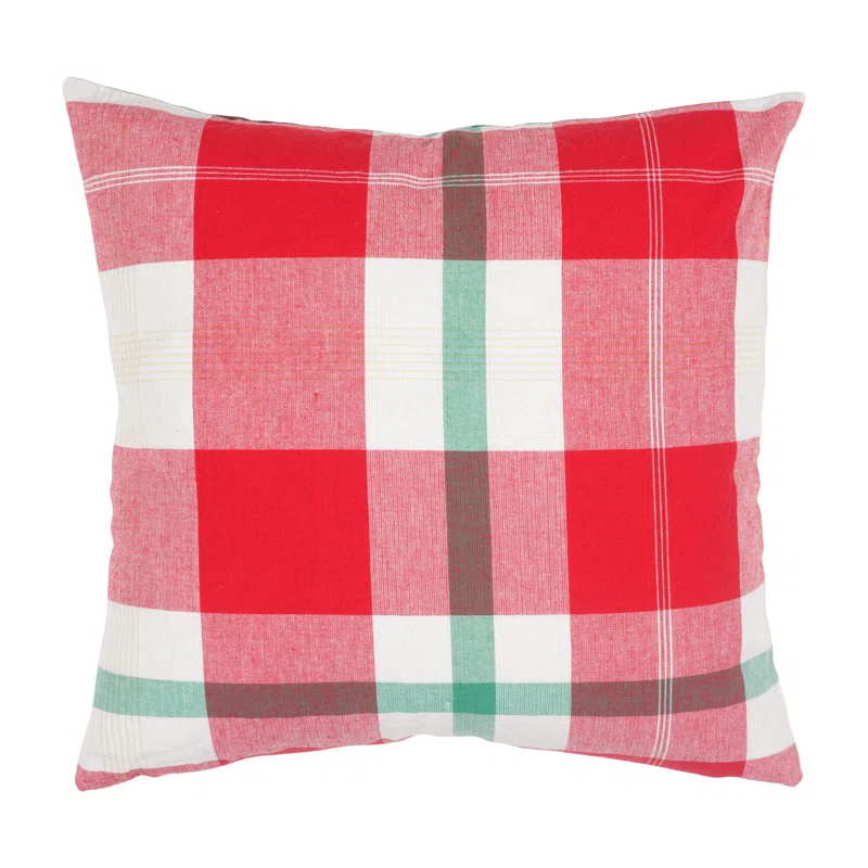KAF Home Plaid Feather Reversible Throw Pillow