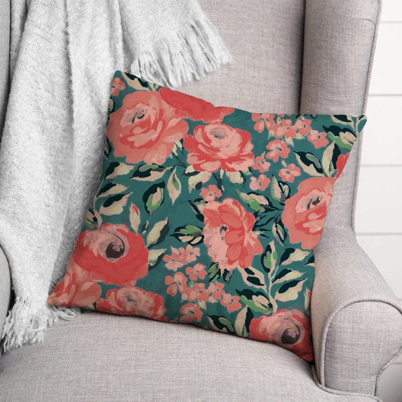 Designs Direct Creative Group Floral Indoor/Outdoor Throw Pillow