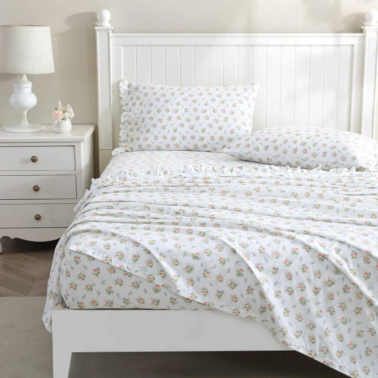 Laura Ashley Laura Ashley Printed Cotton Percale 2 Piece Pillowcase Set