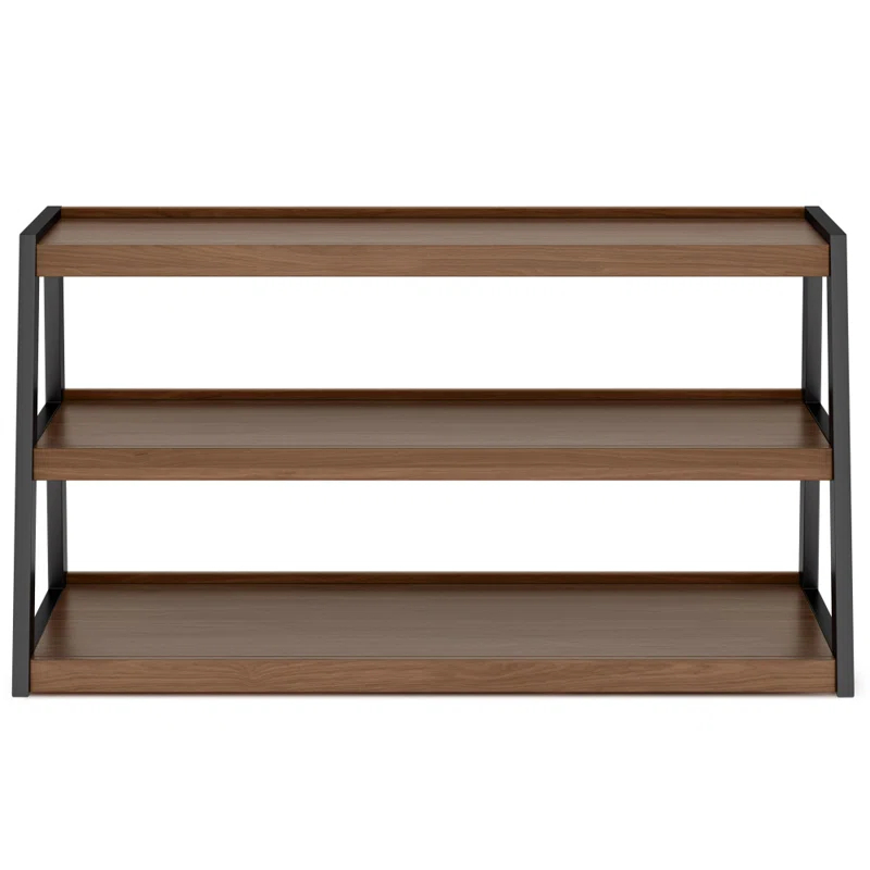 Simpli Home Sawhorse  Industrial 48 inch Wide SOLID WALNUT WOOD and Metal TV Media Stand