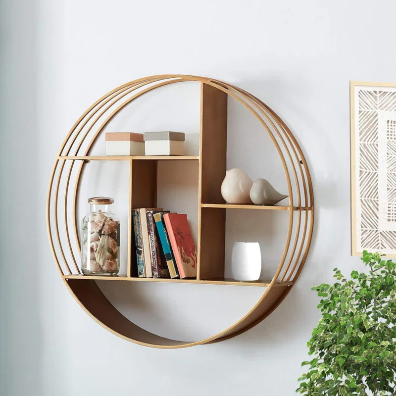 Everly Quinn Round 3 Tier Wall Mounted Floating Shelf for Bathroom