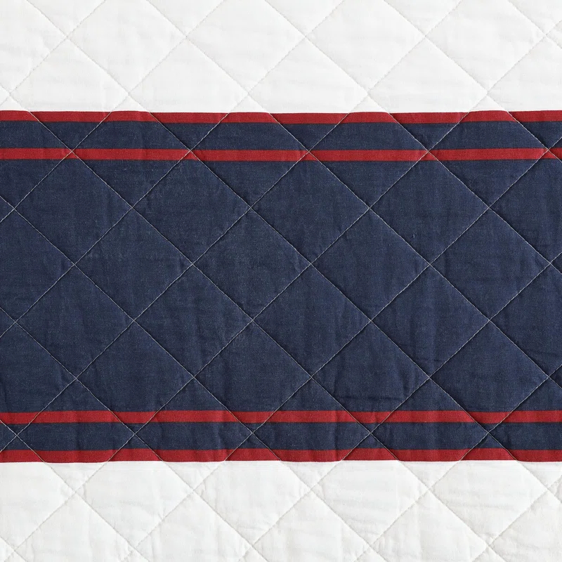 Nautica Nautica Wesley Blue Cotton Reversible Quilt Set