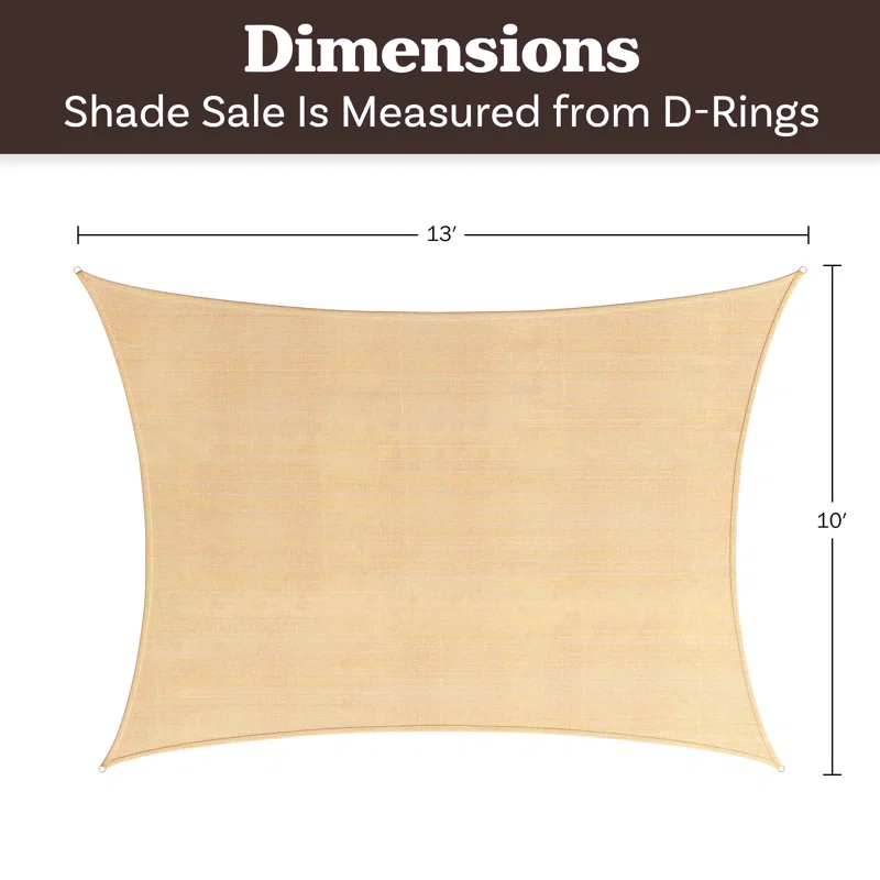Pure Garden Sun Shade Canopy - 10x13ft Curved Rectangle Sun Shade Sail with UV Protection - Sun Shades Outdoor Patio or Pool Canopy - Sunshades for Patio, Yard, Deck or Outdoor Activities by Pure Garden