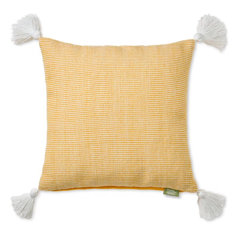 TOWN & COUNTRY TERRA Alara Ribbed Texture Indoor Outdoor Decorative Pillow 20"x20"