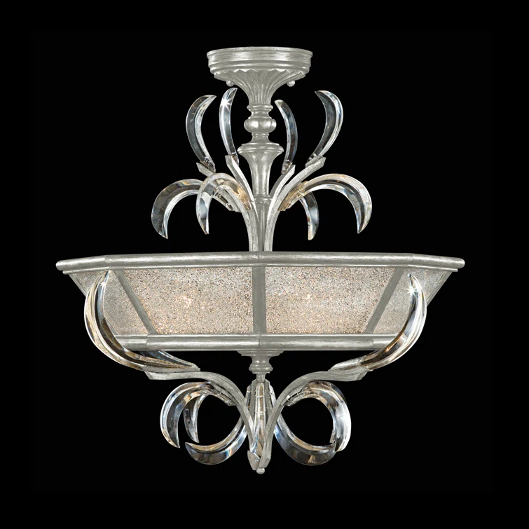 Fine Art Handcrafted Lighting Beveled Arcs Semi Flush Mount
