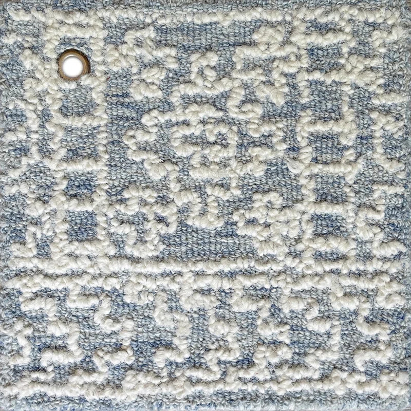 Hardanger Oriental Hand Tufted Wool Area Rug in Denim/White