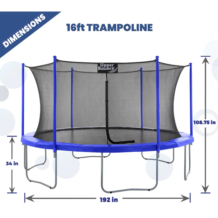 Upper Bounce Machrus Upper Bounce 16 FT Round Backyard / Outdoor Trampoline Set with Safety Enclosure System