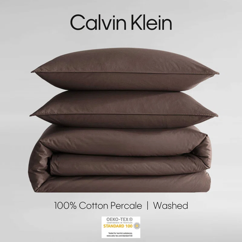 Calvin Klein Calvin Klein Washed Percale Cotton Solid Comforter Set