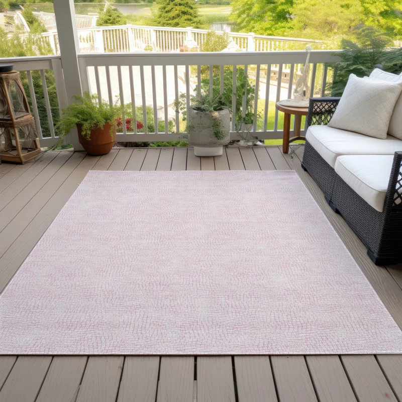 Machine Washable Indoor/Outdoor Chayden ACN1058 Pink Rug