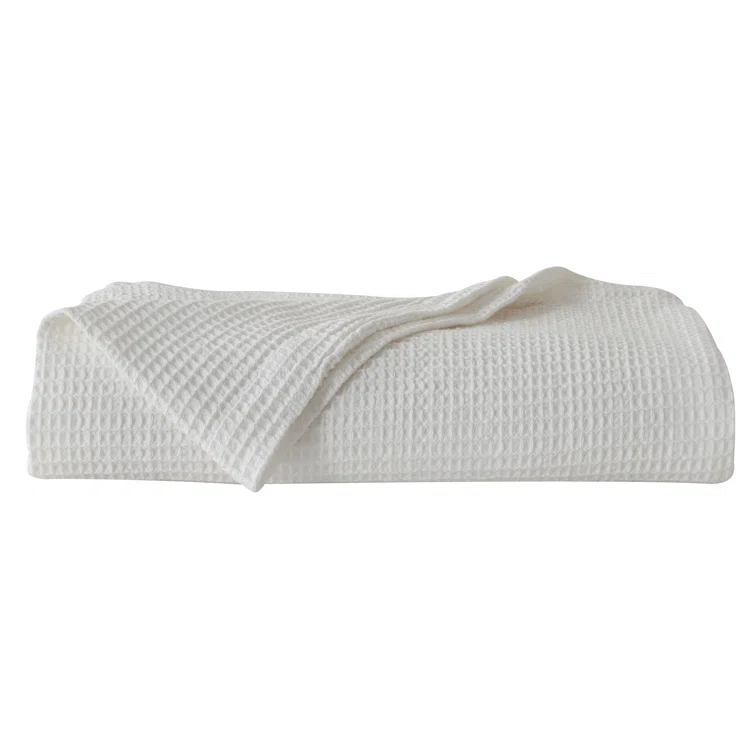 Solid Cotton Waffle Weave Blanket