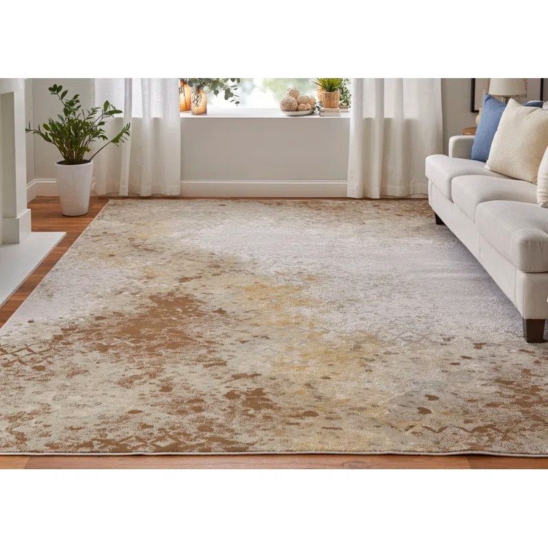 Room Envy Vanhorn Modern Watercolor, Brown/Tan/Ivory