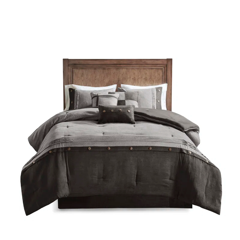 Madison Park Boone 7 Piece Faux Suede Comforter Set