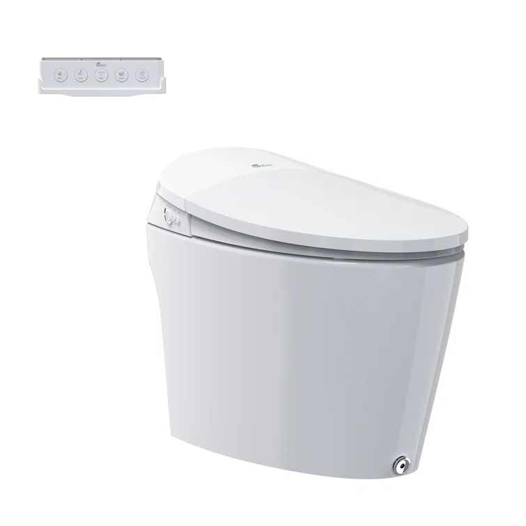 Bio Bidet by BEMIS Discovery DLX Smart Bidet Toilet, Tankless, Auto Open and Close with Kick Flush, Self Cleaning Discovery DLX