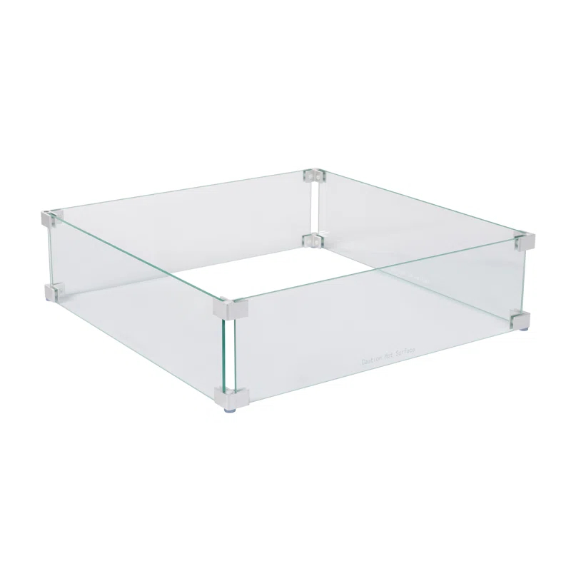 Fire Sense Wind Guard Clear Tempered Glass, Best Viewing Experience for Propane Gas Fire Pits & Patio Heater-22.5 Inches