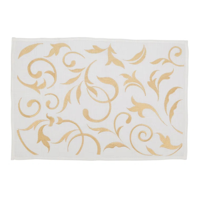 Saro Zensi Collection Polyester No Pattern Rectangle Placemat (Set of 4)