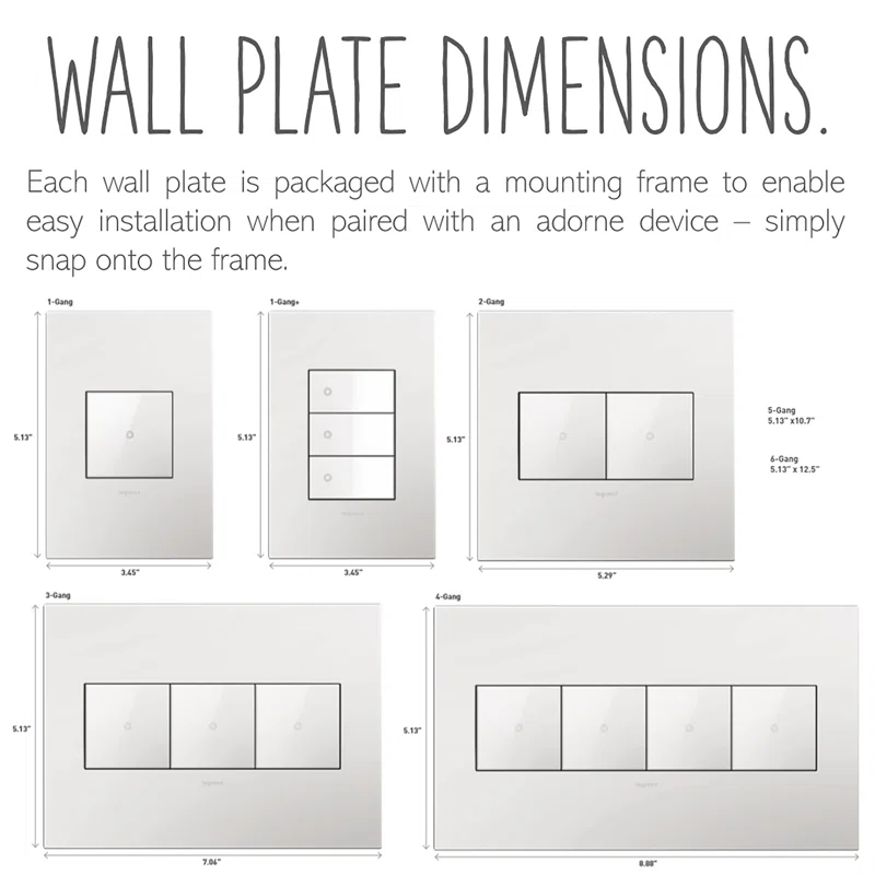 Legrand Adorne® No Subject 1 - Gang Rocker Wall Plate
