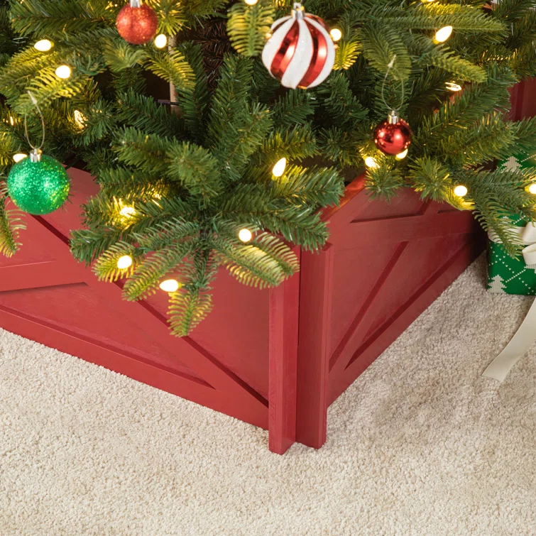 Red Wooden Tree Collar