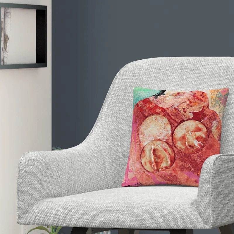 Trademark Fine Art Pat Saunders-White Abstract Throw Pillow