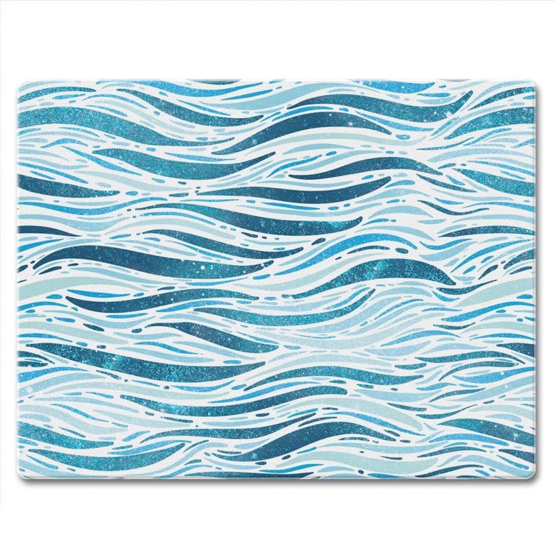 CounterArt Wavy Waves 3mm Glass Cutting Board 10” x 8”