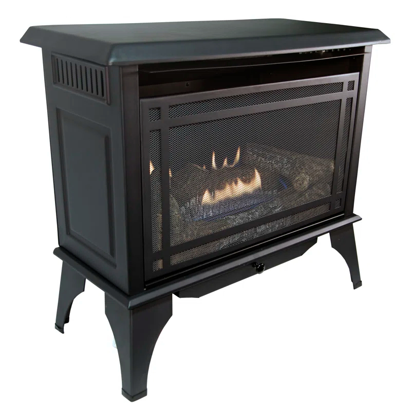 Comfort Glow Comfort Glow 30,000 BTU Ventless Gas Stove The Monterey, Dual Fuel (LP/NG), Concealed Controls, Adjustable Thermostat, Realistic Oak Log Set, Heats 1,250 Sq Ft- Gas Stove for Indoor Use