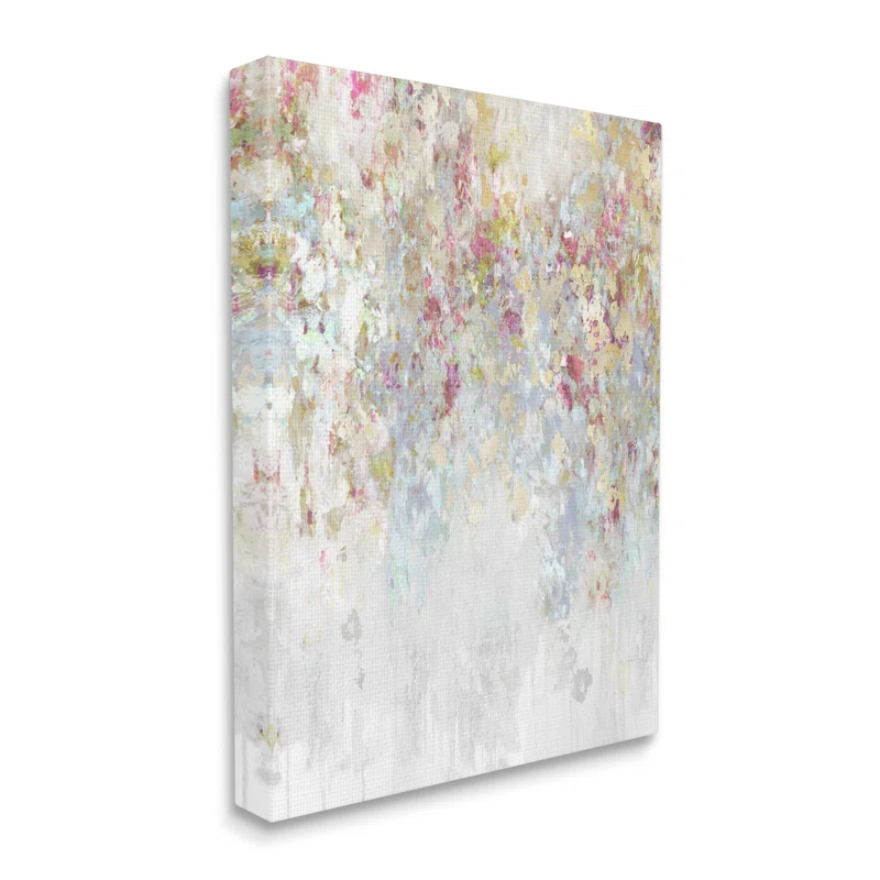 Stupell Industries " Modern Cascading Pink Flowers Abstract Painting Confetti Florals " by Nikki Robbins