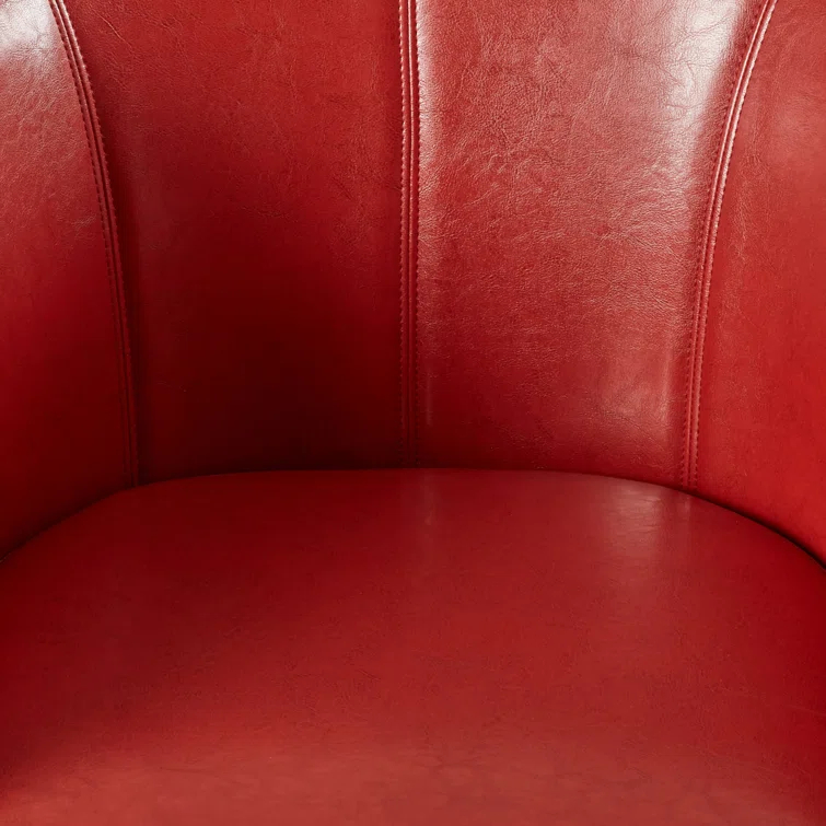 Simpli Home Austin 30"W Upholstered Vegan Faux Leather Contemporary Tub Accent Chair with High Arms and Deep Seat