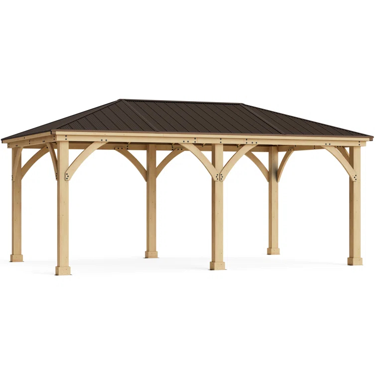 Yardistry Meridian 12 Ft. W x 20 Ft. D Solid Wood Patio Gazebo