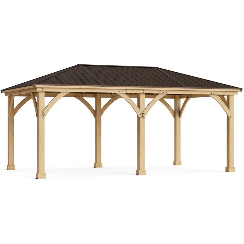 Yardistry Meridian 12 Ft. W x 20 Ft. D Solid Wood Patio Gazebo