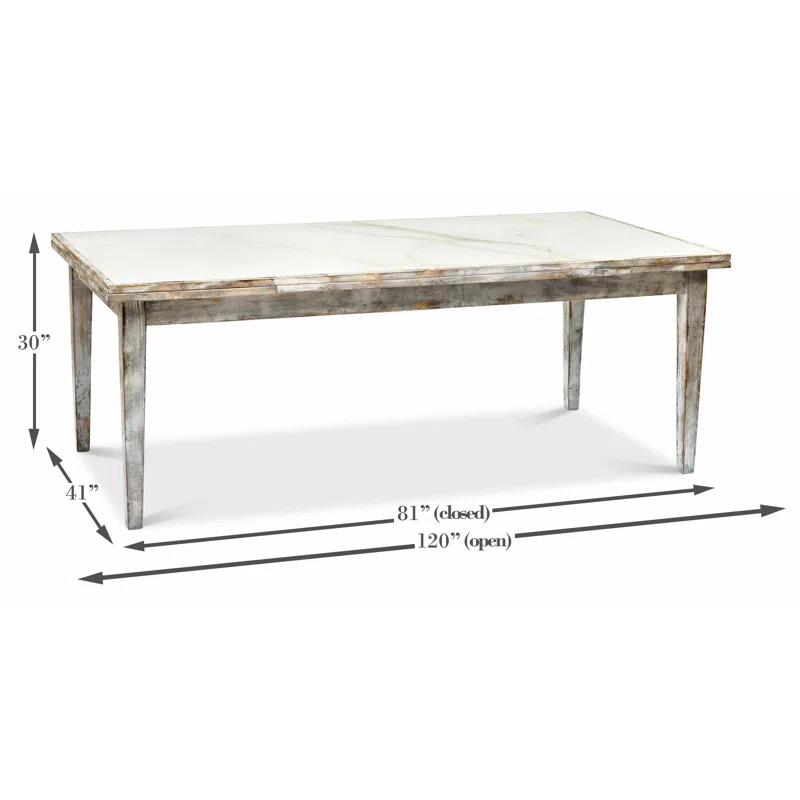 Sarreid Ltd As Shown Extendable Beech Solid Wood Base Dining Table