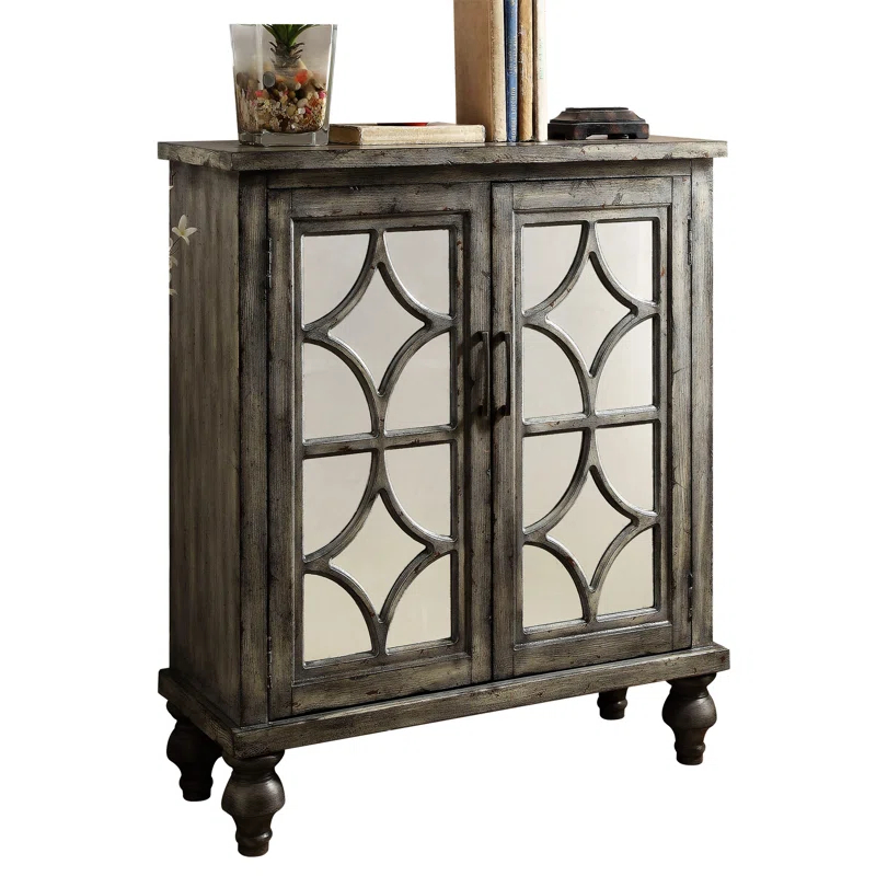 Rosdorf Park Weathered Grey 2-Door Console Table