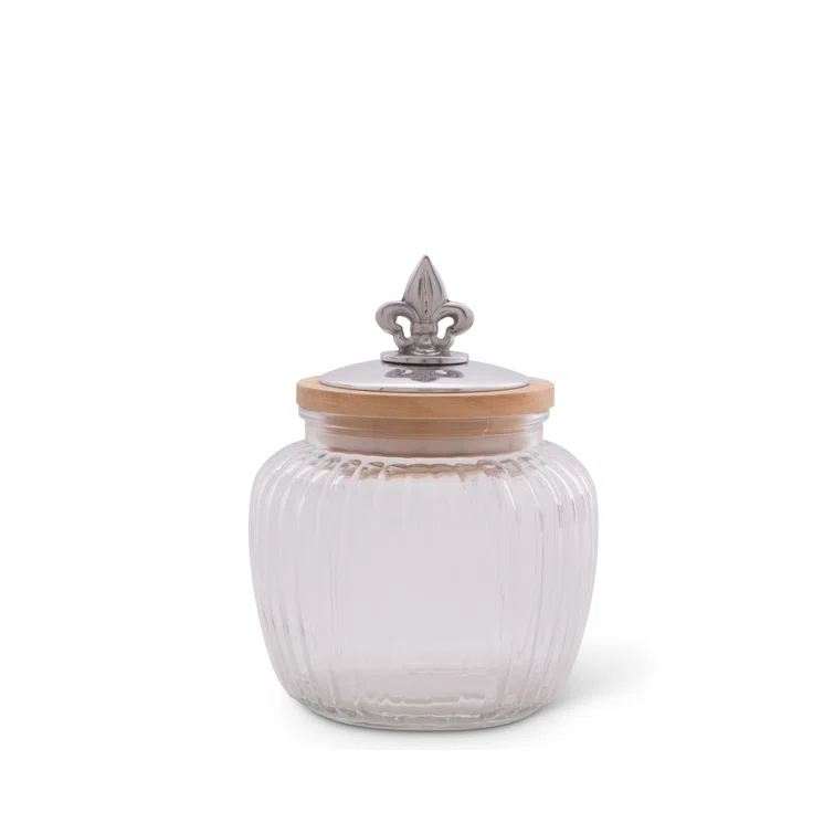 Arthur Court Designs Fleur De Lis Glass Jar