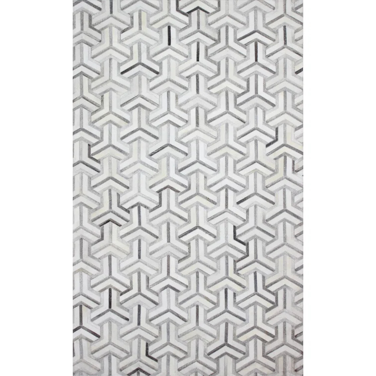 Darya Home Cowhide Geometric Indoor Rug