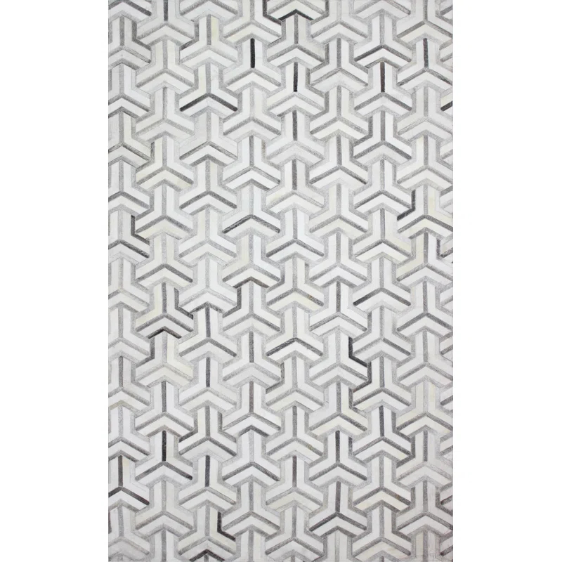 Darya Home Cowhide Geometric Indoor Rug
