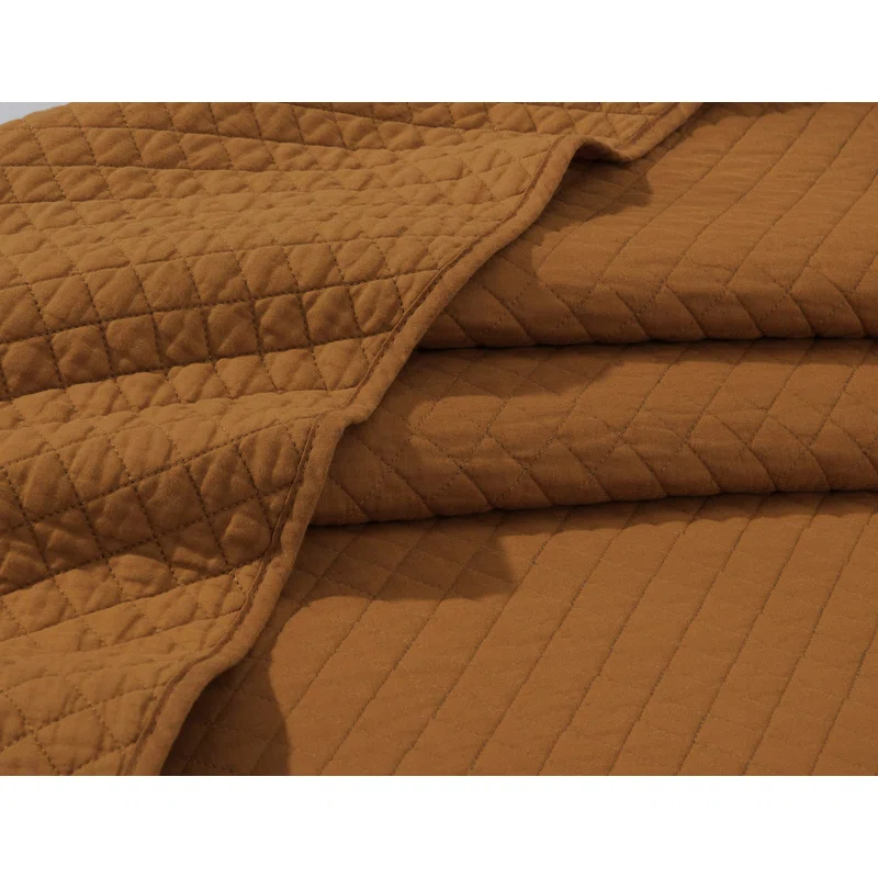 Chezmoi Collection Solid Color Cotton Quilt Cotton Quilt Set