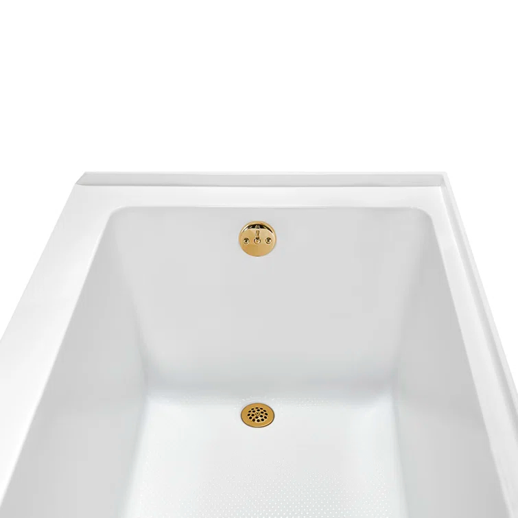 Streamline Bath Streamline 60 in. x 32 in. Acrylic Left-Hand Drain Alcove Bathtub in Glossy White With External Drain NAL-5560-BGL