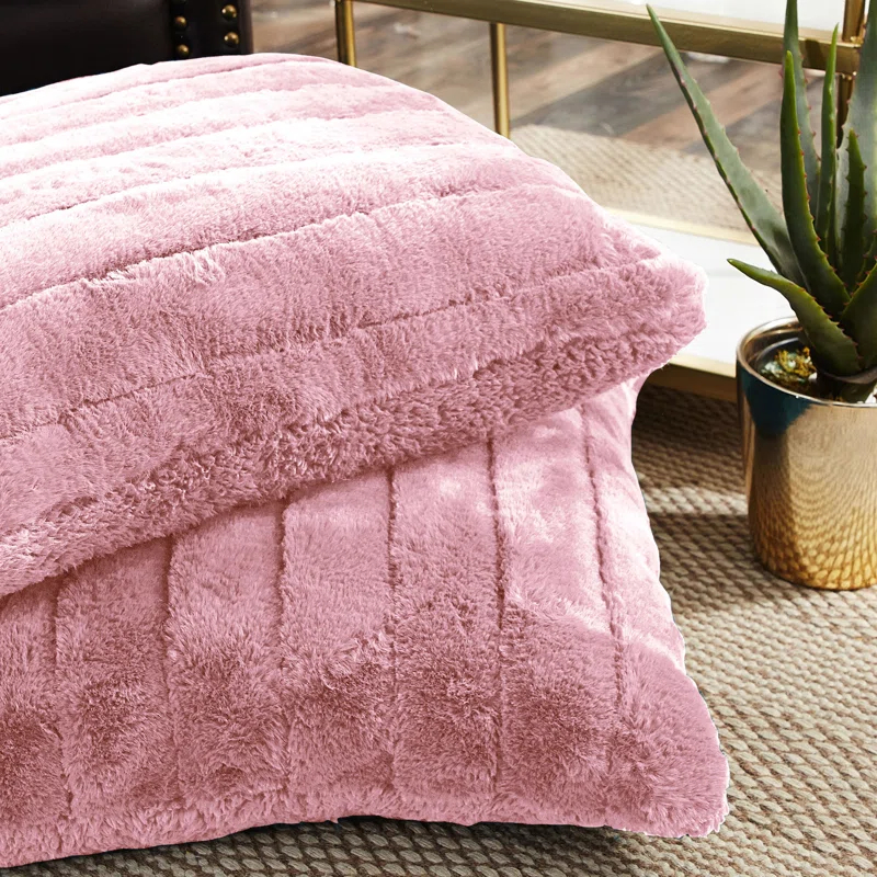 Home Soft Things Supermink Square Euro Pillow Cover (Set of 2)
