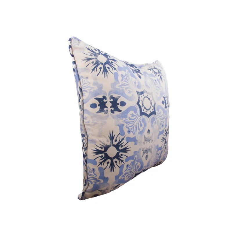 C&F Home Blue Tile Woven Throw Pillow