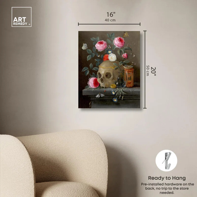 Art Remedy Vanitas Still Life Canvas Vintage Floral Wall Art by Art Remedy