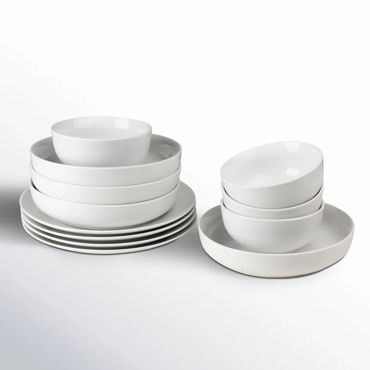 White Essential 12 Piece Dinnerware Set