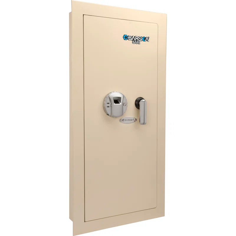 Barska 0.82 CUBIC FT LEFT OPEN BEIGE  BIOMETRIC WALL SAFE