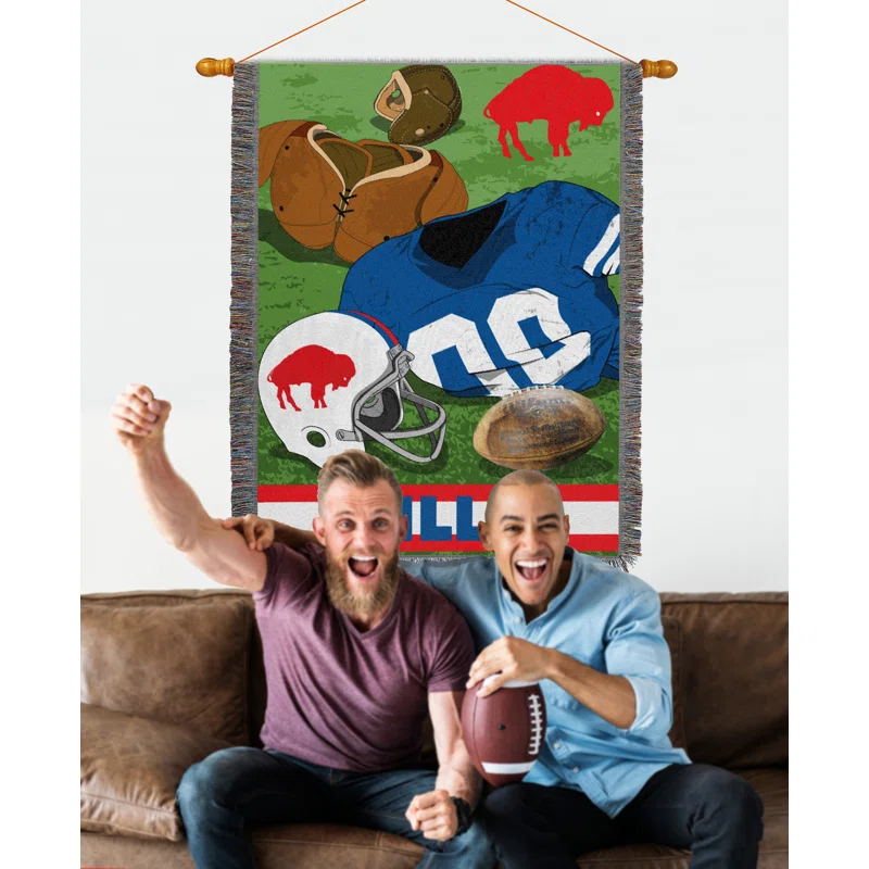 Northwest NFL Buffalo Bills Throw Blanket, Vintage Football Fan Decor, 48x60 Inches