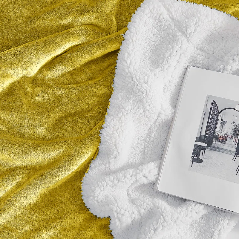 Sherpa Fleece Fur Thick Reversible Blanket Throw