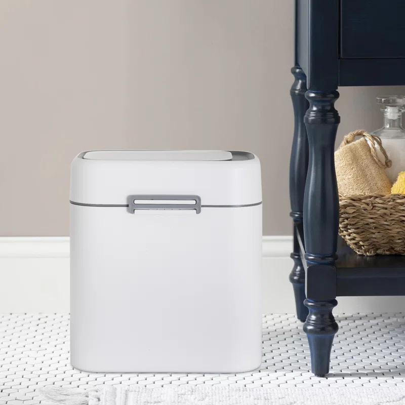 FDW Bathroom Trash Can With Lid 2.2 Gallon Touchless Motion Sensor Small Slim Garbage Can For Bathroom, Bedroom, Office, Living Room (2)