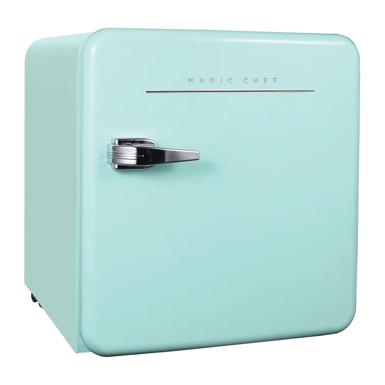 Magic Chef Magic Chef 1.6 Cubic Feet Retro Style Mini Fridge with Interior LED Light, Mint