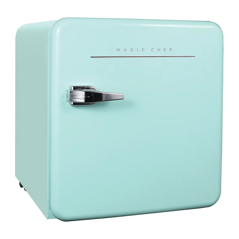 Magic Chef Magic Chef 1.6 Cubic Feet Retro Style Mini Fridge with Interior LED Light, Mint