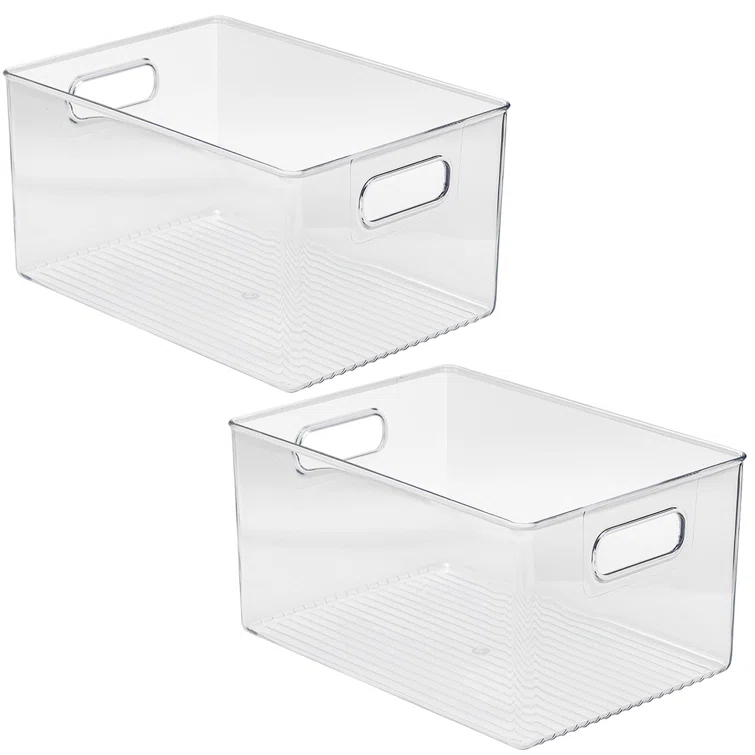 Sorbus Sorbus Large Plastic Kitchen, Pantry, and Fridge Storage Bins with Handles 2 Pack