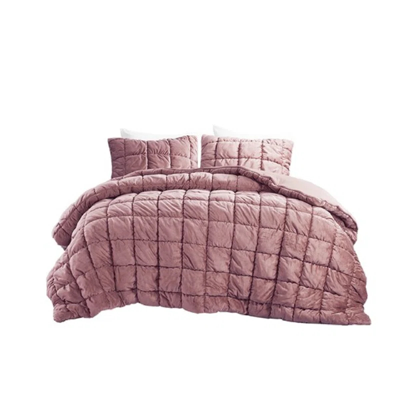 Intelligent Design Velvet Dream Puff Velvet Comforter Set