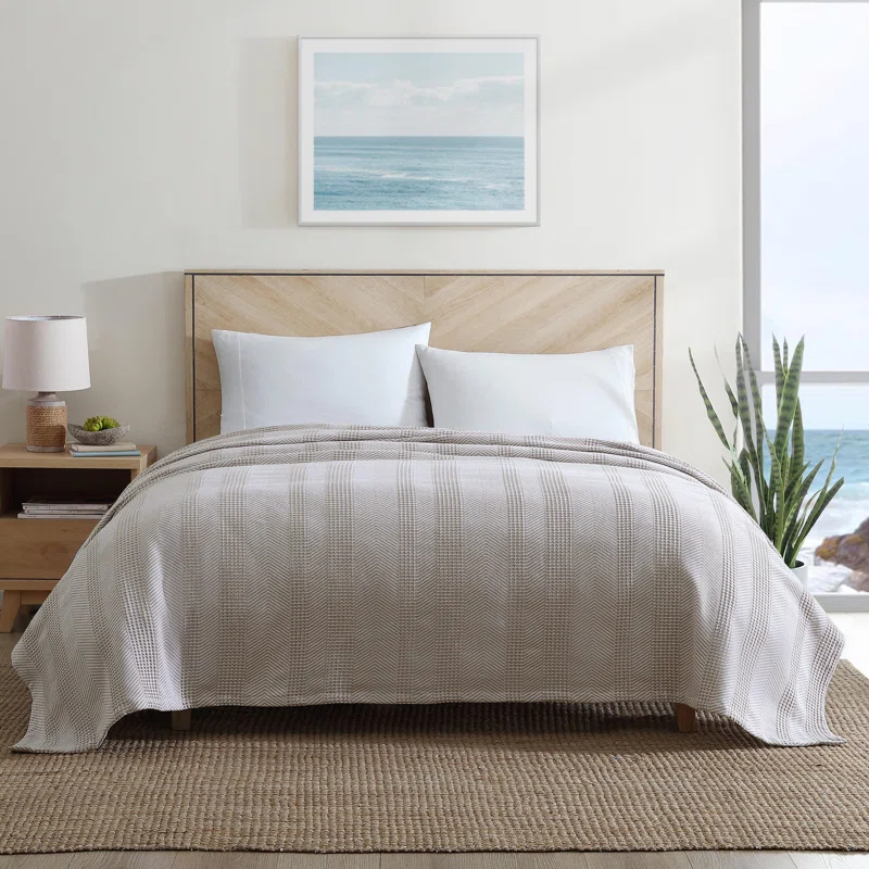 Nautica Nautica Chevron Stripe Cotton Blanket