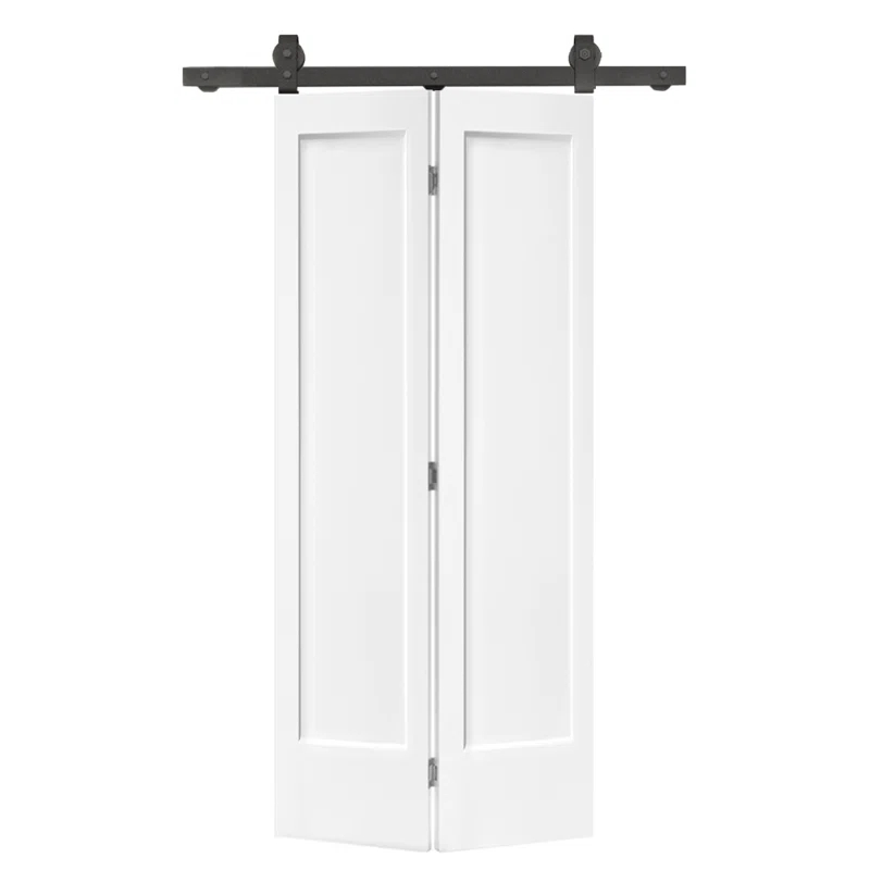 Calhome Paneled MDF Composite Bifold Barn Door with Installation Hardware Kit