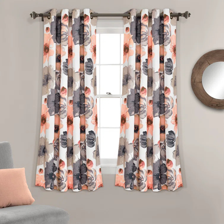 Lush Decor Sikora Polyester Room Darkening Curtain Pair (Set of 2)